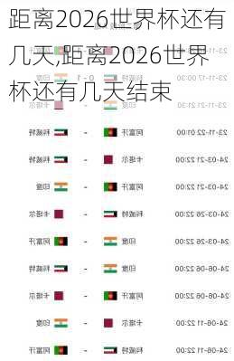 距离2026世界杯还有几天,距离2026世界杯还有几天结束