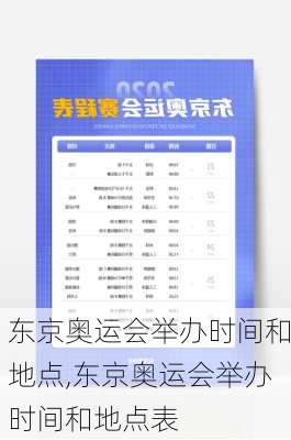 东京奥运会举办时间和地点,东京奥运会举办时间和地点表
