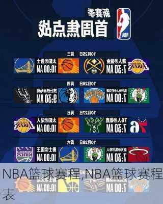 NBA篮球赛程,NBA篮球赛程表