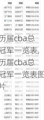 历届cba总冠军一览表,历届cba总冠军一览表图片