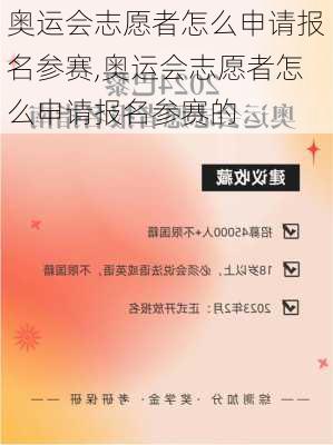 奥运会志愿者怎么申请报名参赛,奥运会志愿者怎么申请报名参赛的