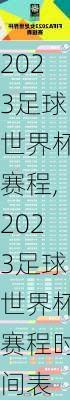 2023足球世界杯赛程,2023足球世界杯赛程时间表