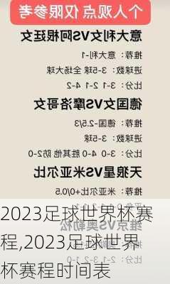 2023足球世界杯赛程,2023足球世界杯赛程时间表