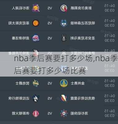 nba季后赛要打多少场,nba季后赛要打多少场比赛