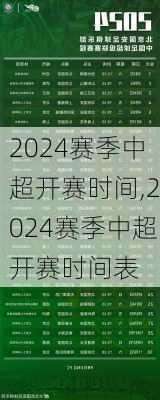 2024赛季中超开赛时间,2024赛季中超开赛时间表