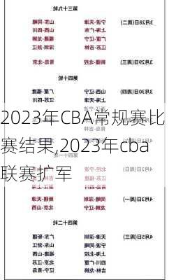 2023年CBA常规赛比赛结果,2023年cba联赛扩军