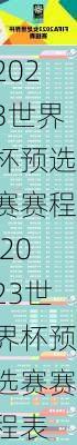 2023世界杯预选赛赛程,2023世界杯预选赛赛程表