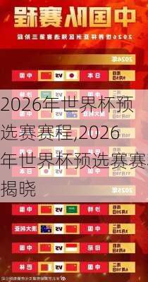 2026年世界杯预选赛赛程,2026年世界杯预选赛赛程揭晓