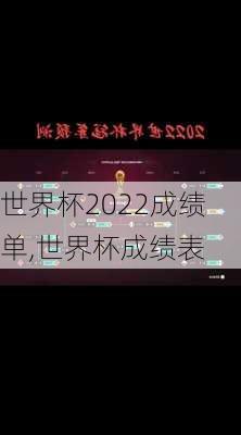 世界杯2022成绩单,世界杯成绩表