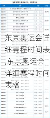 东京奥运会详细赛程时间表,东京奥运会详细赛程时间表格