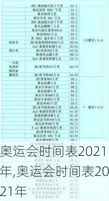 奥运会时间表2021年,奥运会时间表2021年