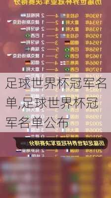 足球世界杯冠军名单,足球世界杯冠军名单公布