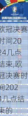 欧冠决赛时间2024几点结束,欧冠决赛时间2024几点结束的