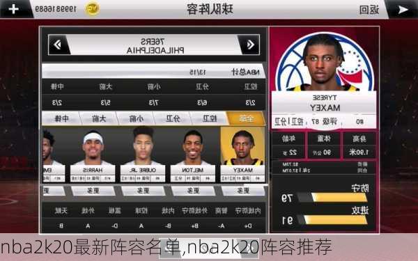 nba2k20最新阵容名单,nba2k20阵容推荐