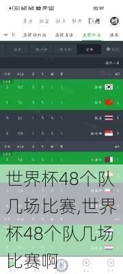 世界杯48个队几场比赛,世界杯48个队几场比赛啊