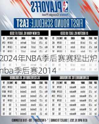 2024年NBA季后赛赛程出炉,nba季后赛2014