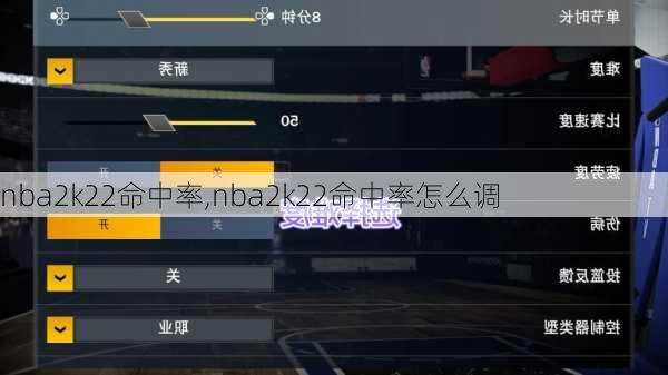 nba2k22命中率,nba2k22命中率怎么调