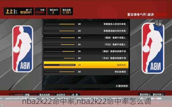 nba2k22命中率,nba2k22命中率怎么调