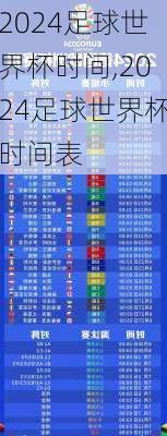 2024足球世界杯时间,2024足球世界杯时间表