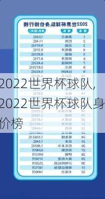 2022世界杯球队,2022世界杯球队身价榜