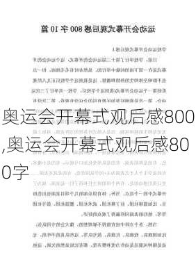 奥运会开幕式观后感800,奥运会开幕式观后感800字