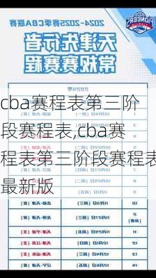 cba赛程表第三阶段赛程表,cba赛程表第三阶段赛程表最新版