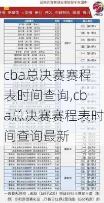 cba总决赛赛程表时间查询,cba总决赛赛程表时间查询最新