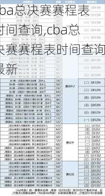 cba总决赛赛程表时间查询,cba总决赛赛程表时间查询最新