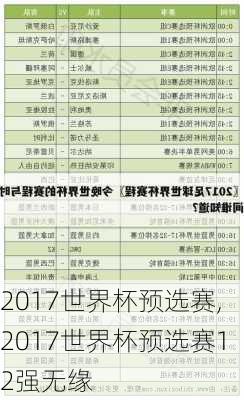 2017世界杯预选赛,2017世界杯预选赛12强无缘