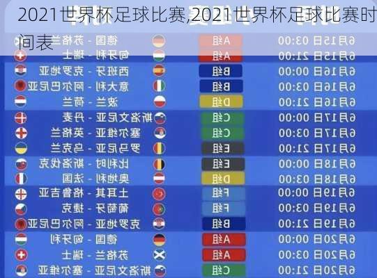 2021世界杯足球比赛,2021世界杯足球比赛时间表