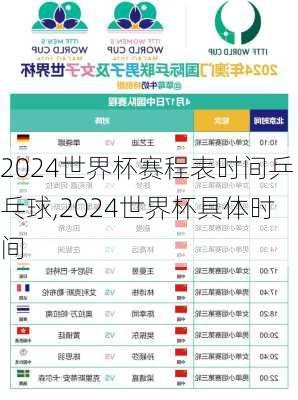 2024世界杯赛程表时间乒乓球,2024世界杯具体时间