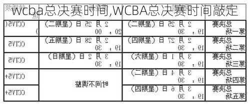 wcba总决赛时间,WCBA总决赛时间敲定