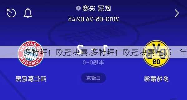 多特拜仁欧冠决赛,多特拜仁欧冠决赛是哪一年