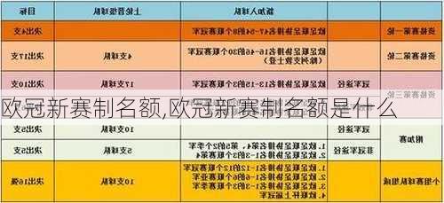 欧冠新赛制名额,欧冠新赛制名额是什么