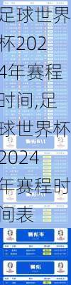 足球世界杯2024年赛程时间,足球世界杯2024年赛程时间表