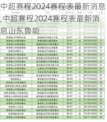 中超赛程2024赛程表最新消息,中超赛程2024赛程表最新消息山东鲁能