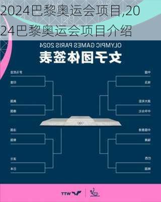 2024巴黎奥运会项目,2024巴黎奥运会项目介绍