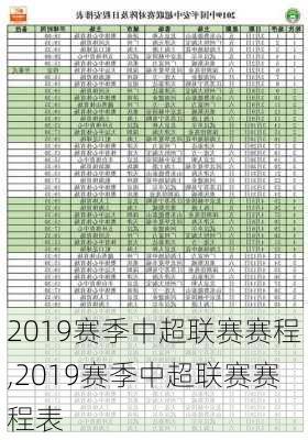 2019赛季中超联赛赛程,2019赛季中超联赛赛程表