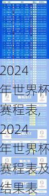 2024年世界杯赛程表,2024年世界杯赛程表及结果表