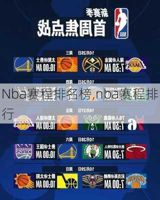 Nba赛程排名榜,nba赛程排行