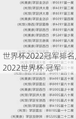 世界杯2022冠军排名,2022世界杯 冠军