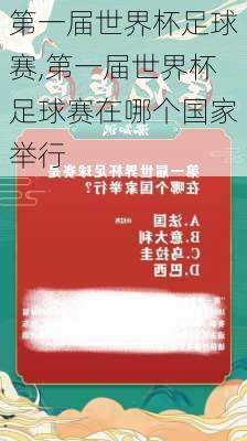 第一届世界杯足球赛,第一届世界杯足球赛在哪个国家举行