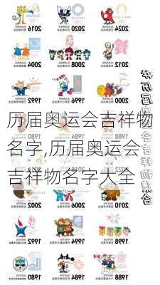 历届奥运会吉祥物名字,历届奥运会吉祥物名字大全