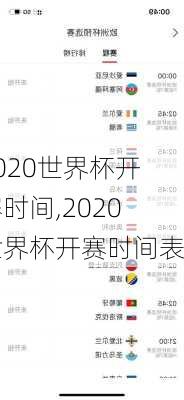 2020世界杯开赛时间,2020世界杯开赛时间表