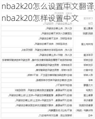 nba2k20怎么设置中文翻译,nba2k20怎样设置中文