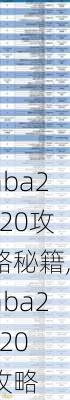 nba2k20攻略秘籍,nba2k20 攻略