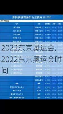 2022东京奥运会,2022东京奥运会时间