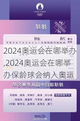 2024奥运会在哪举办,2024奥运会在哪举办保龄球会纳入奥运