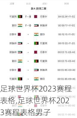 足球世界杯2023赛程表格,足球世界杯2023赛程表格男子