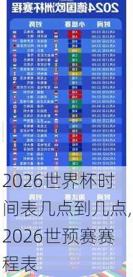 2026世界杯时间表几点到几点,2026世预赛赛程表